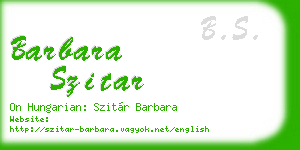 barbara szitar business card